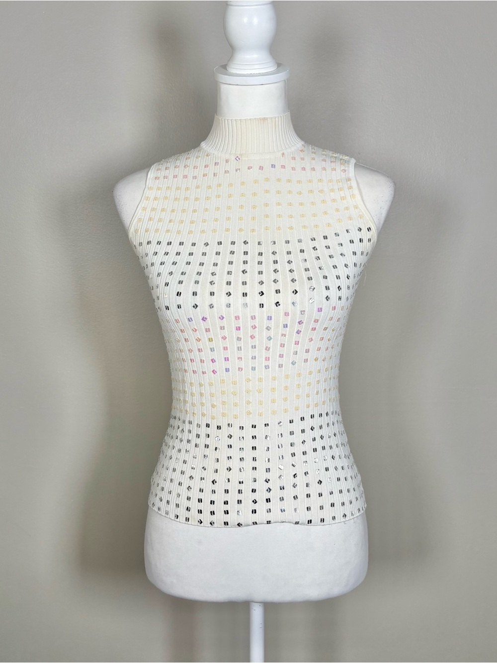 Y2k Sequined Mock Neck